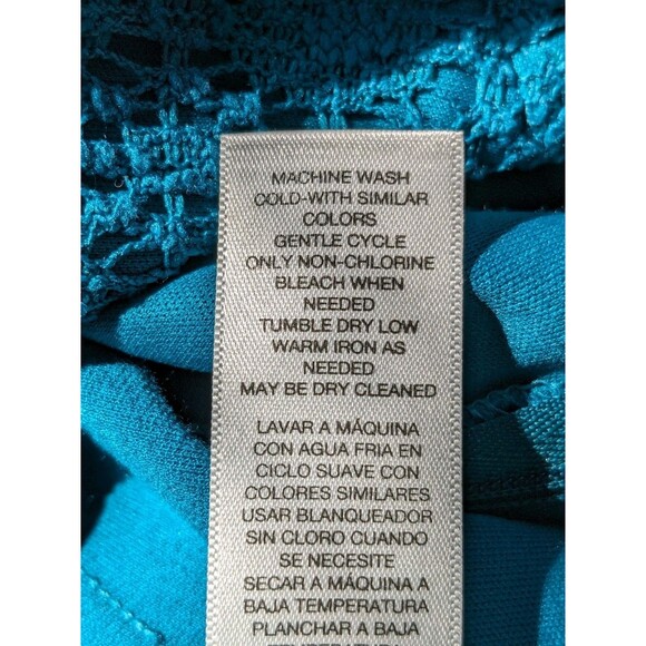 WHBM White House Black Market TEAL Lace Fit Flare Knee Length Dress Size 4 - Picture 9 of 10